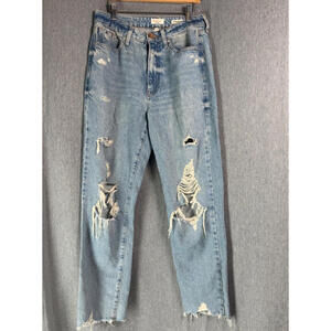 River Island Women’s Size 4R Distressed Mid Rise Jeans Medium Blue Light